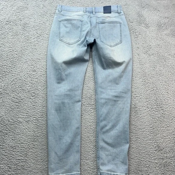 Mugsy Grands Jeans Mens 33x30 Tapered Blue Stretch Denim Light Wash - Picture 2 of 12